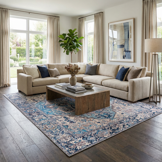 Neyland Iris Blue Area Rug